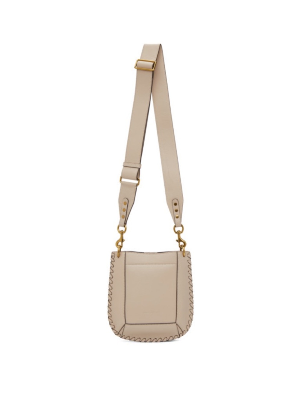 isabel marant oskan bag Leather Crossbody Saddle Bag in Beige - Picture 3 of 15